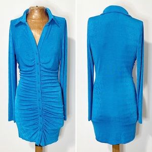 Hello Molly Blue Ruched Dress